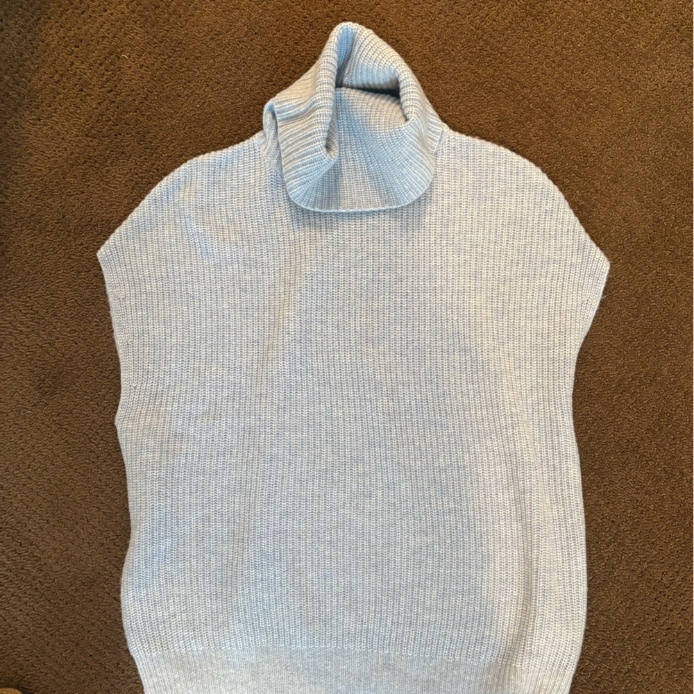 Blue Lilla P sleeveless turtleneck sweater. Never worn.